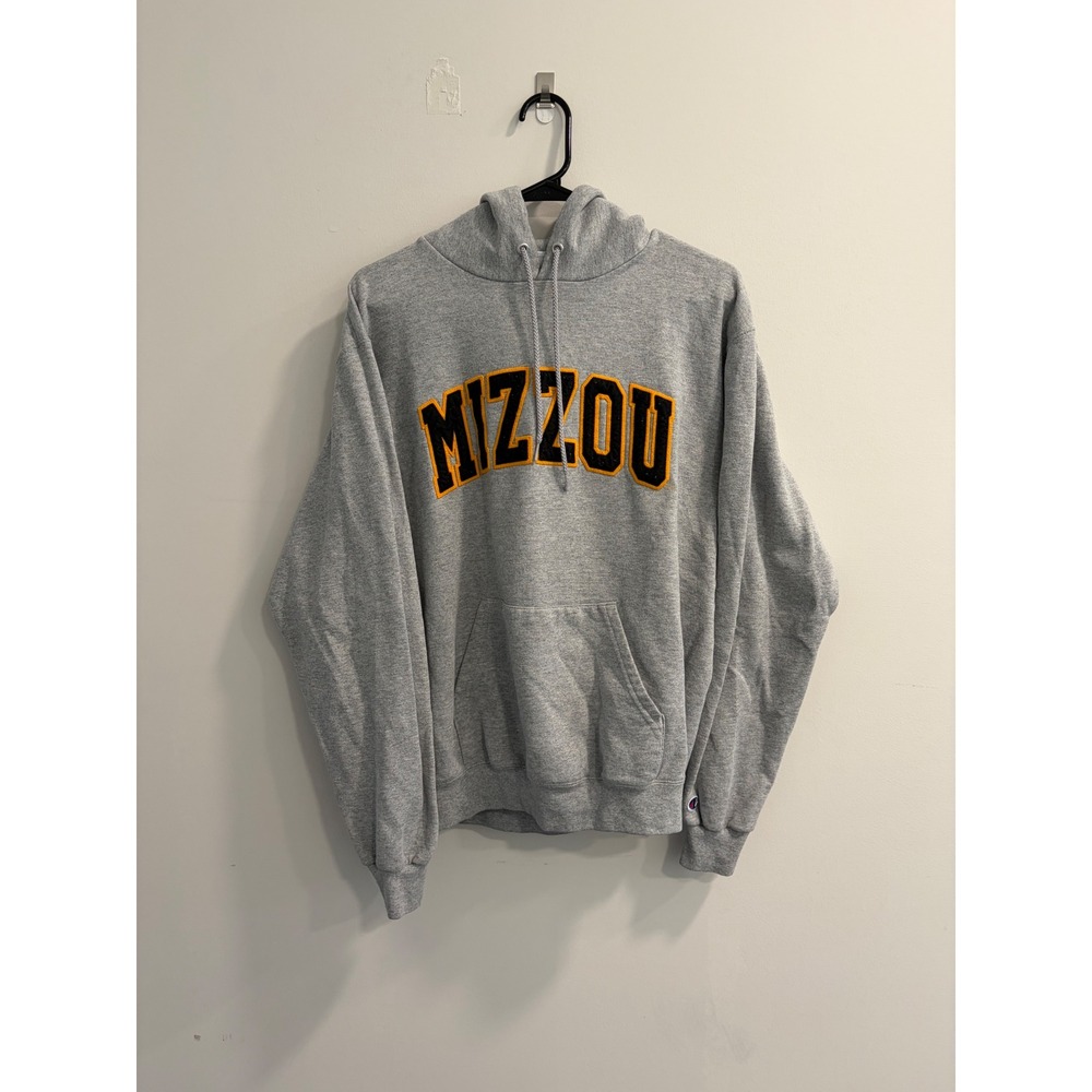 Champion Mizzou Hoodie Mens Medium Gray Missouri Tigers Pullover Sweatshirt‎